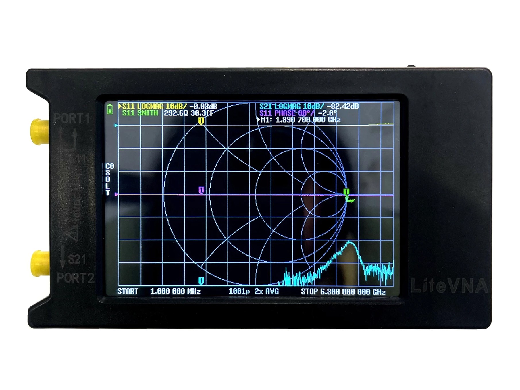 LiteVNA picture showing smith chart